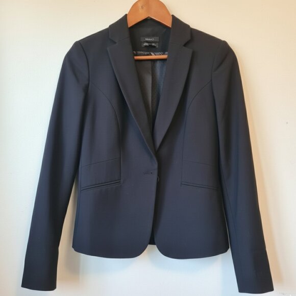 RW&CO Stretch Lining Womens Black Suit Blazer Size 0 One Button Stylish Chic - Picture 1 of 16